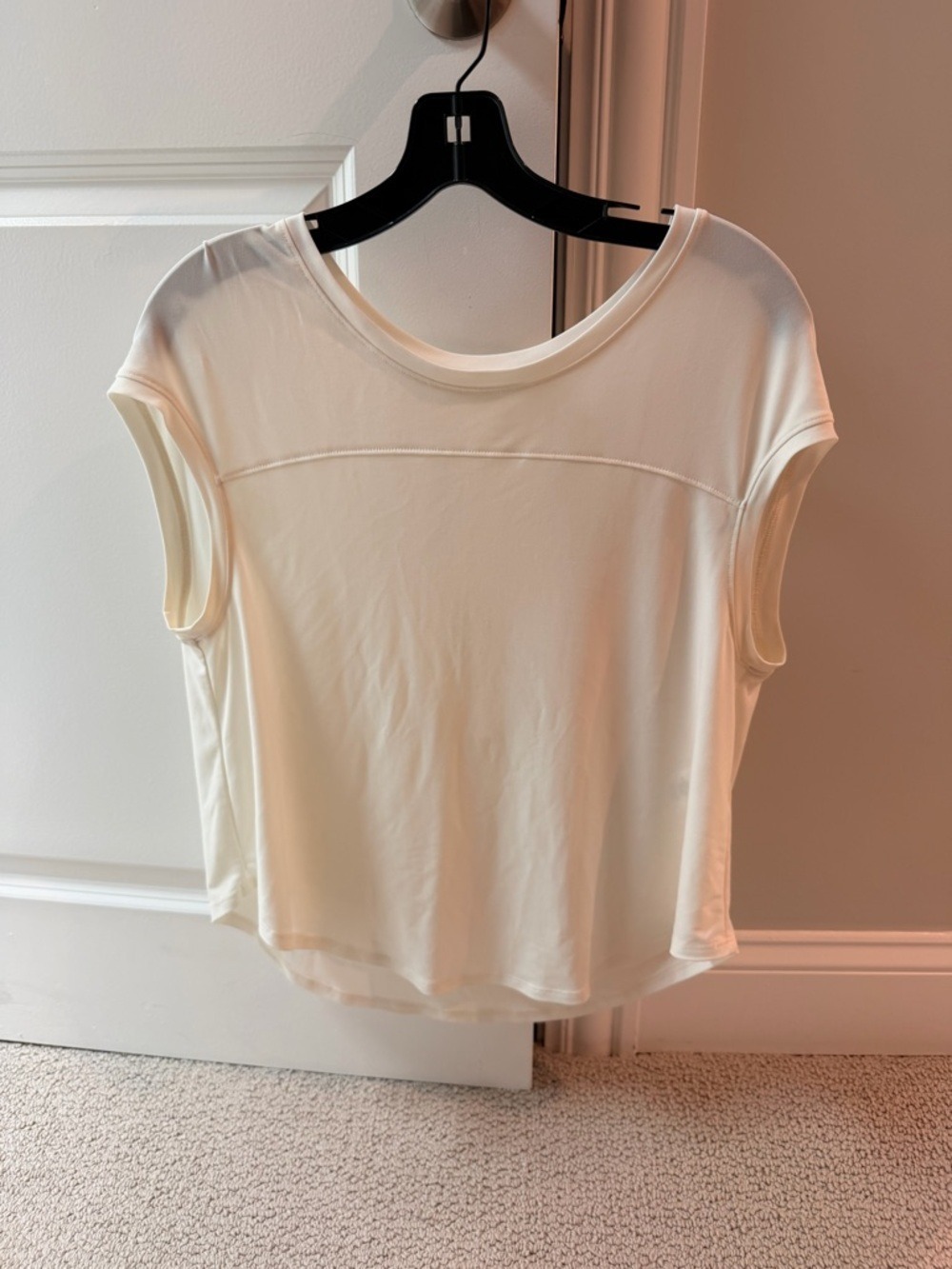 Neutral Cream Cap-Sleeve Knit Tank Top
